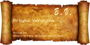 Brtyka Veronika névjegykártya